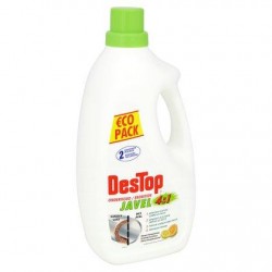 DESTOP 4 en 1 entretien Javel citron  2 L DESTOP JAVEL 2L. PREVIENT LES DEPOTS+ENGORGEMENTS. ELIMINE LES MAUVAISES ODEURS. P